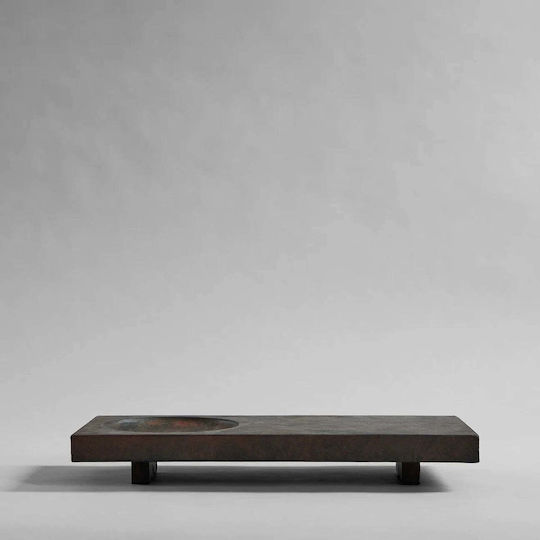Decorative Platter Oka Tray Dark Brown Fibrous Concrete L45 W20 H6 Cm 101 Copenhagen