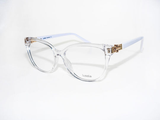 Lussile Transparent Women's Acetate Butterfly Eyeglass Frame LS32372 LJ07