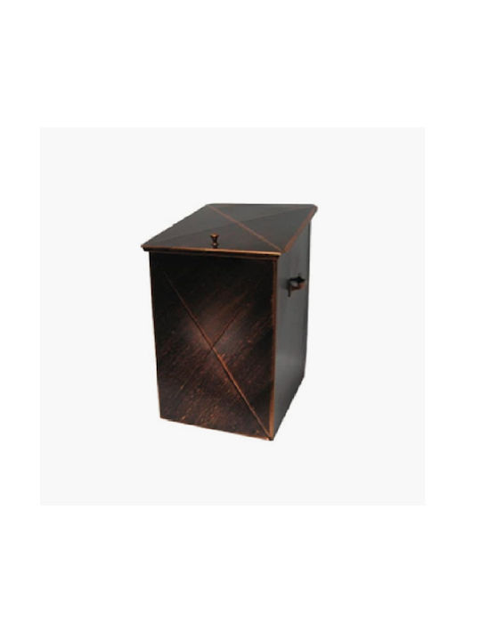 GTMED Metallic Box Wood Storage 32x50x40cm Silver