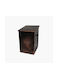 GTMED Metallic Box Wood Storage 32x50x40cm Silver