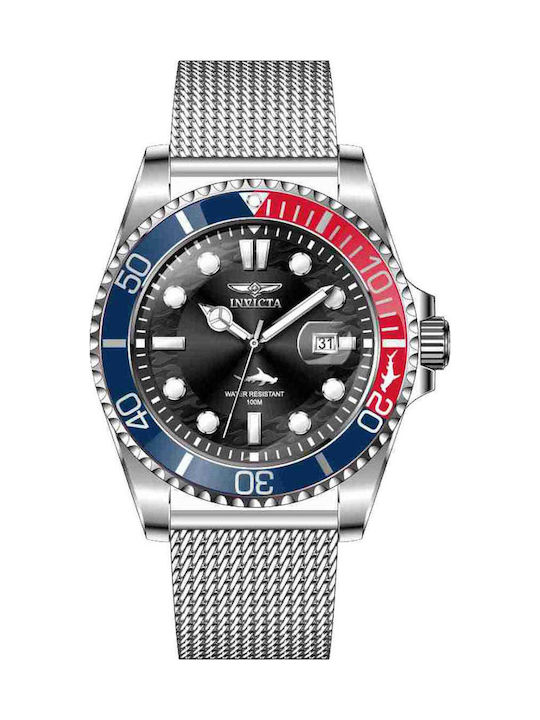 Invicta Ανδρικό Ρολόι 43mm Μπαταρίας με Ασημί Μ...