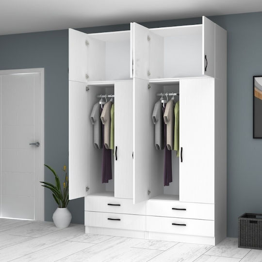Vier Türen mit Dachboden Ricardo 160x51.8x240cm White Vier Türen mit Dachboden Ricardo 160x51.8x240cm White