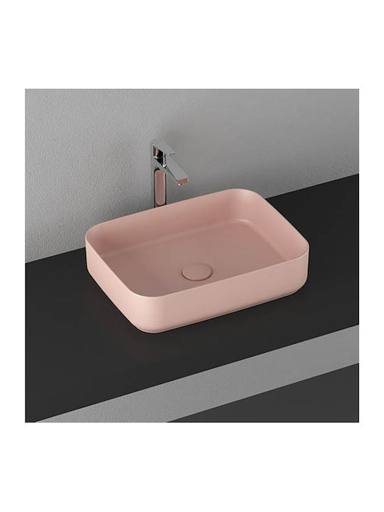 Isvea Επικαθήμενος Νιπτήρας Πορσελάνης 50x36cm Salmon