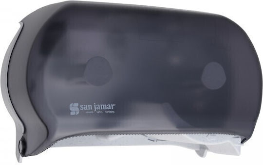 Dispenser de hârtie igienică din ABS pentru două role 21x32,4x14,6 cm, negru transparent