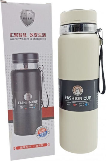 Flasche Thermosflasche Rostfreier Stahl 1lt White