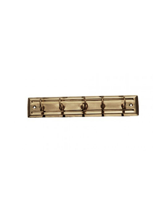 Κρεμάστρα Μεταλλική 5 Άγκιστρα 24x3,5x4,5cm-αντικέ-μπρονζέ