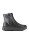 Leder Stiefeletten Damen Schwarz