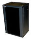 Xtendlan 22U 600x600 Wall Mounted Single-piece Black Glass Doors Assembled