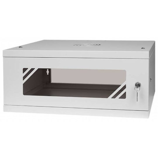 Stalflex Rack Cabinet 19" 4u 450mm Glass Door Gray Rc19-4u-450gg