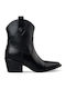 Leder Damen Cowboy-Stiefeletten Schwarz