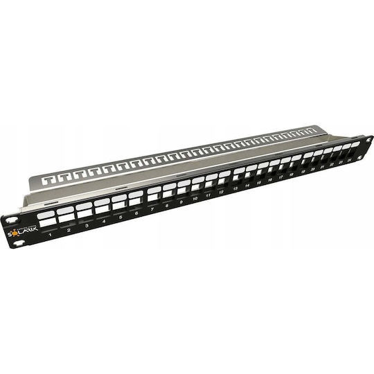 Solarix 19" Unloaded Modular Patch Panel 24 Ports 1u Sx24m-0-stp-bk-uni-n