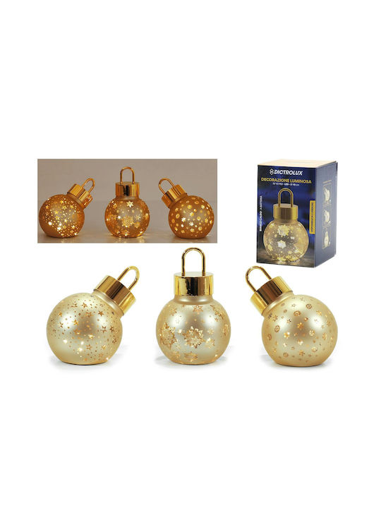 Hanging Ball Ornament Ornament Glass Gold 10cm