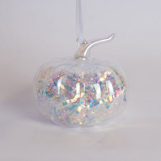 Eurolamp Illuminated Christmas Glass Figure Pumpkin Transparent Height 10cm