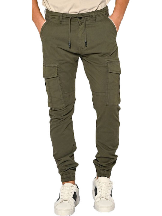 Παντελόνι Cargo Ελαστικό σε Slim Εφαρμογή Dark Olive