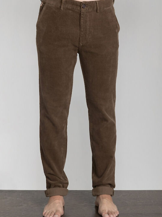 Ανδρικό Παντελόνι Ελαστικό Slim Fit Χακί