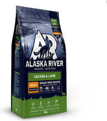 Alaska River 12kg Dry Food Grain-Free for Adult Medium Breed Dogs with Chicken and Lamb