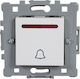 Elmark Wall Push Bell Button White 0609