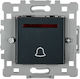 Elmark Wall Push Bell Button Black 1609