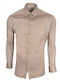 Long-sleeved Cotton Shirt Beige