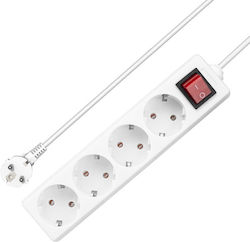 DeTech Extension Socket Πολύπριζο 4 Θέσεων με Καλώδιο 1m DeTech Extension Socket Πολύπριζο 4 Θέσεων με Καλώδιο 1m