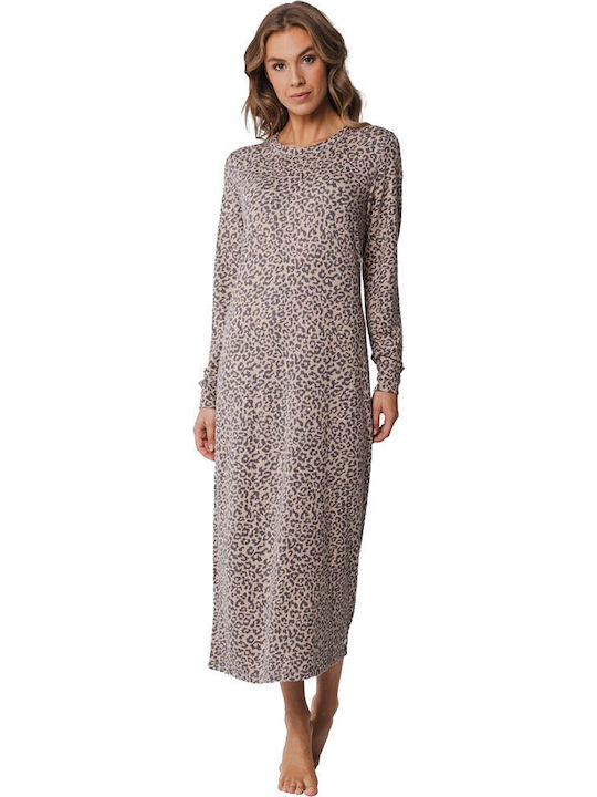 Pastunette Winter Women's Nightdress Brown