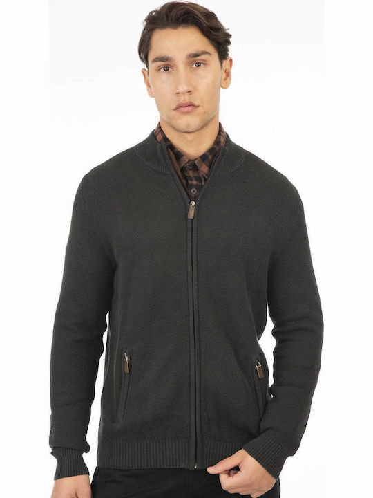 Double Herren Strickjacke Grün