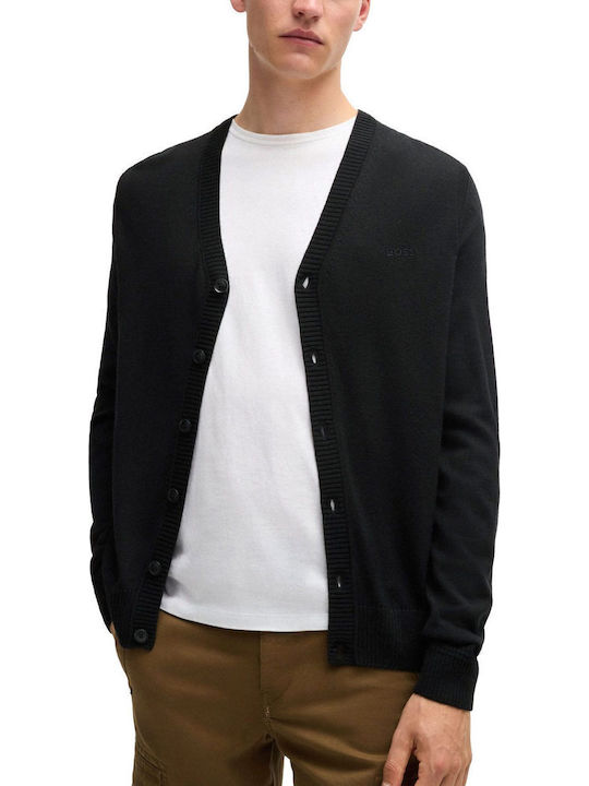 Hugo Boss Herren Strickjacke mit Knöpfen Schwarz 50523574-001