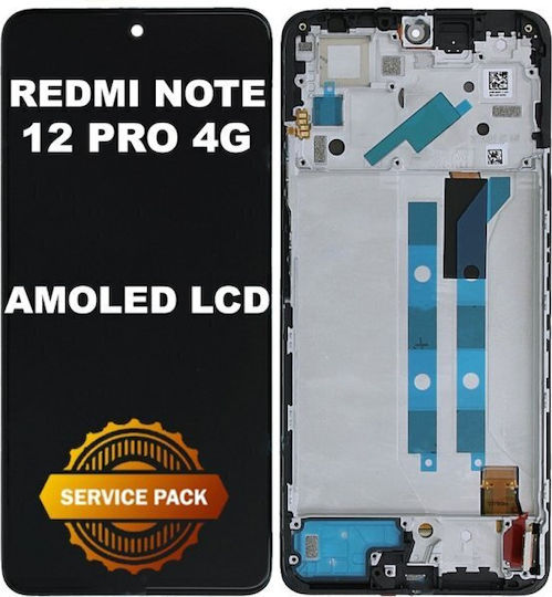 Xiaomi Οθόνη mit Touch-Mechanismus und Rahmen für Redmi Note 12 Pro 4G (Schwarz)