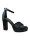 Stoff Sandalen Schwarz