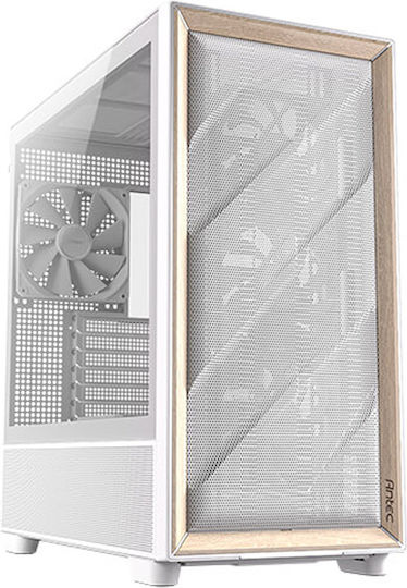 Antec Flux Gaming Midi Tower Κουτί Υπολογιστή με Πλαϊνό Παράθυρο Λευκό