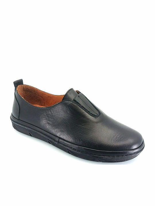 Damen Slip-On Leder Schwarze