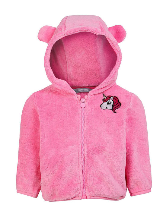 Παιδική Ζακέτα Fleece με Κουκούλα Ροζ