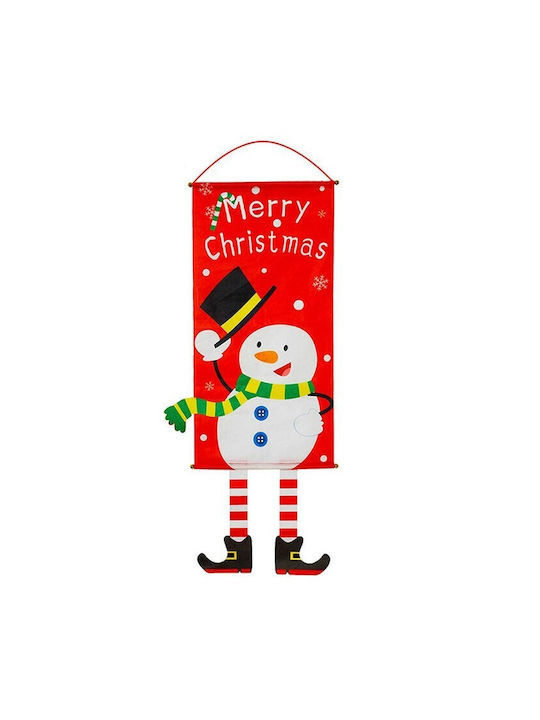 Happy Xmas Flag Hanging Snowman Ornament