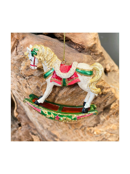 Hanging Ornament Ηorse Ceramic White