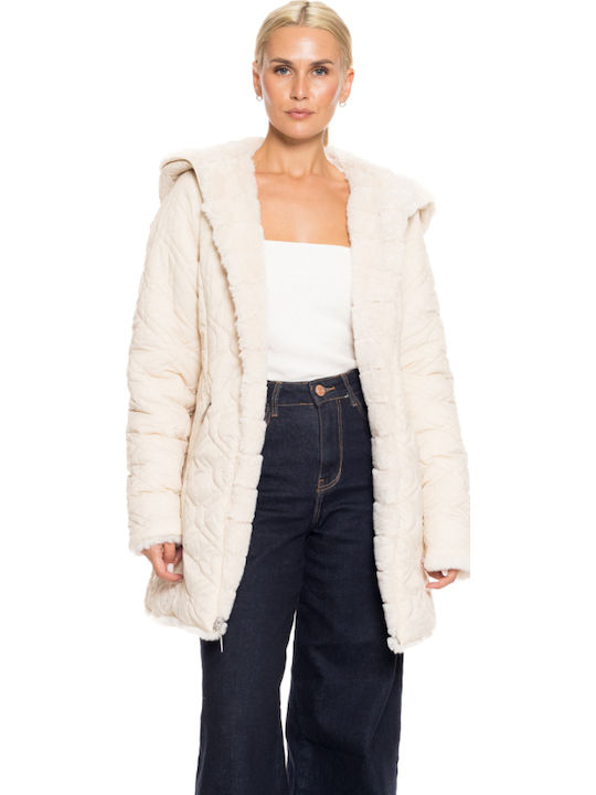 Splendid Women's Short Fur Off White