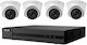 Hilook Захранван от Hikvision Мрежов Комплект Ik-4142th-mh/p С 2mpx 4x Камери Ipc-t221h 2.8mm 1x Nvr-104mh-d/4p 1tb Hdd