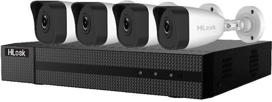 Hilook Захранван от Hikvision Мрежов Комплект Ik-4142bh-mh/p С 2mpx 4x Камери Ipc-b121h 2.8mm 1x Nvr-104mh-d/4p 1tb Hdd