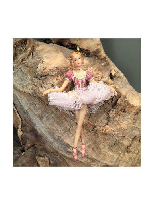 Hanging Ballerina Ornament Ceramic Pink