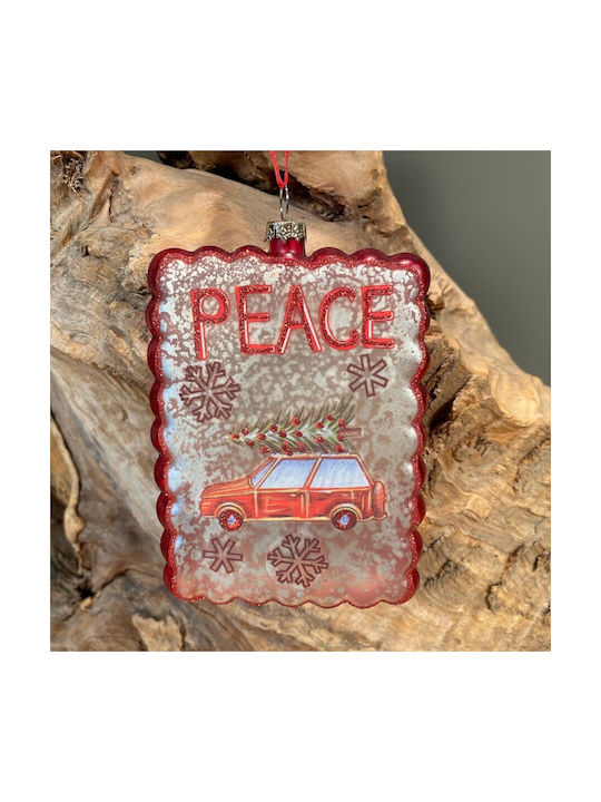 Hanging Ornament Car Glass Red