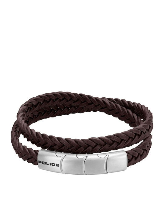 Police J Braid Ανδρικό Βραχιόλι από Δέρμα 42cm