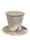 Decorative Christmas Hat Velvet Bow Glitter Beige Gold 16x16x12cm