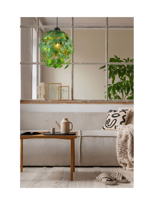Trio Lighting Leavy Pendant Light Green 70x38x150cm