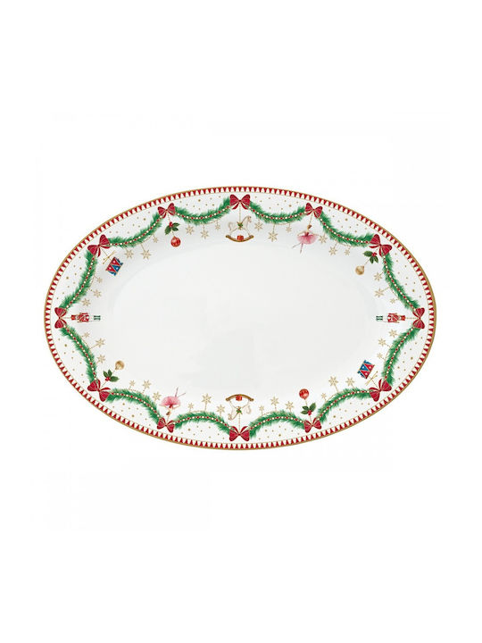 Easylife Christmas Platter Porcelain Multicolored L35xW23.5cm.