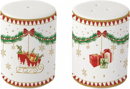 Easylife Weihnachts-Salz- und Pfeffer-Set Porzellan Mehrfarbig