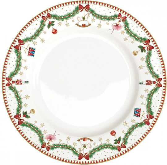 Easylife Christmas Plate Porcelain Multicolour D26.5cm.