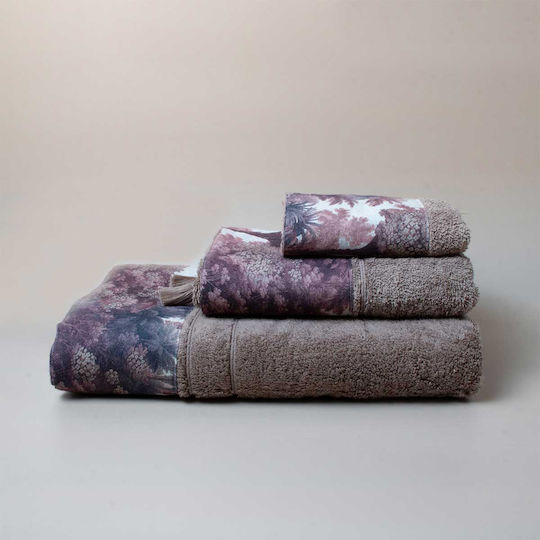 White Fabric Bath Towel Betsy 70x140cm Coffee Weight 500gr/m²