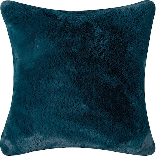 Silk Fashion Decorative Pillow Case Rabbit in Furry Sea Green 45x45cm