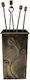 GTMED Fireplace Tool Set with Bucket Black