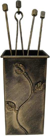 GTMED Fireplace Tool Set with Bucket Silver