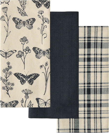 Kentia Fazzy Towel from 100% Cotton in Black Color 40x60cm 2pcs